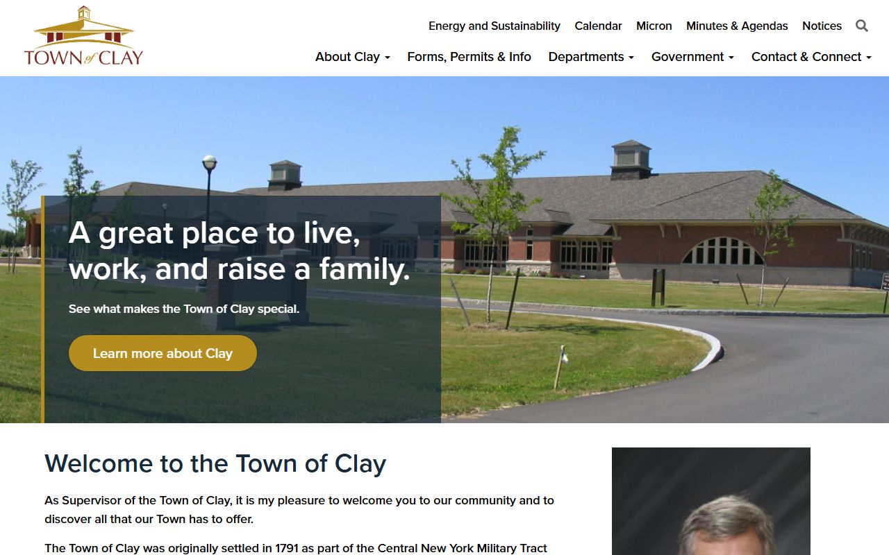 Town of Clay official website for Clay divorce decree records