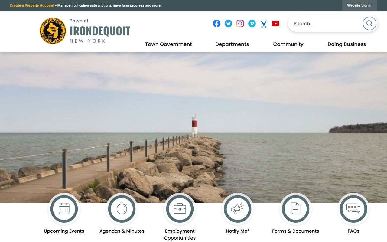 Town of Irondequoit website for Irondequoit divorce decree information