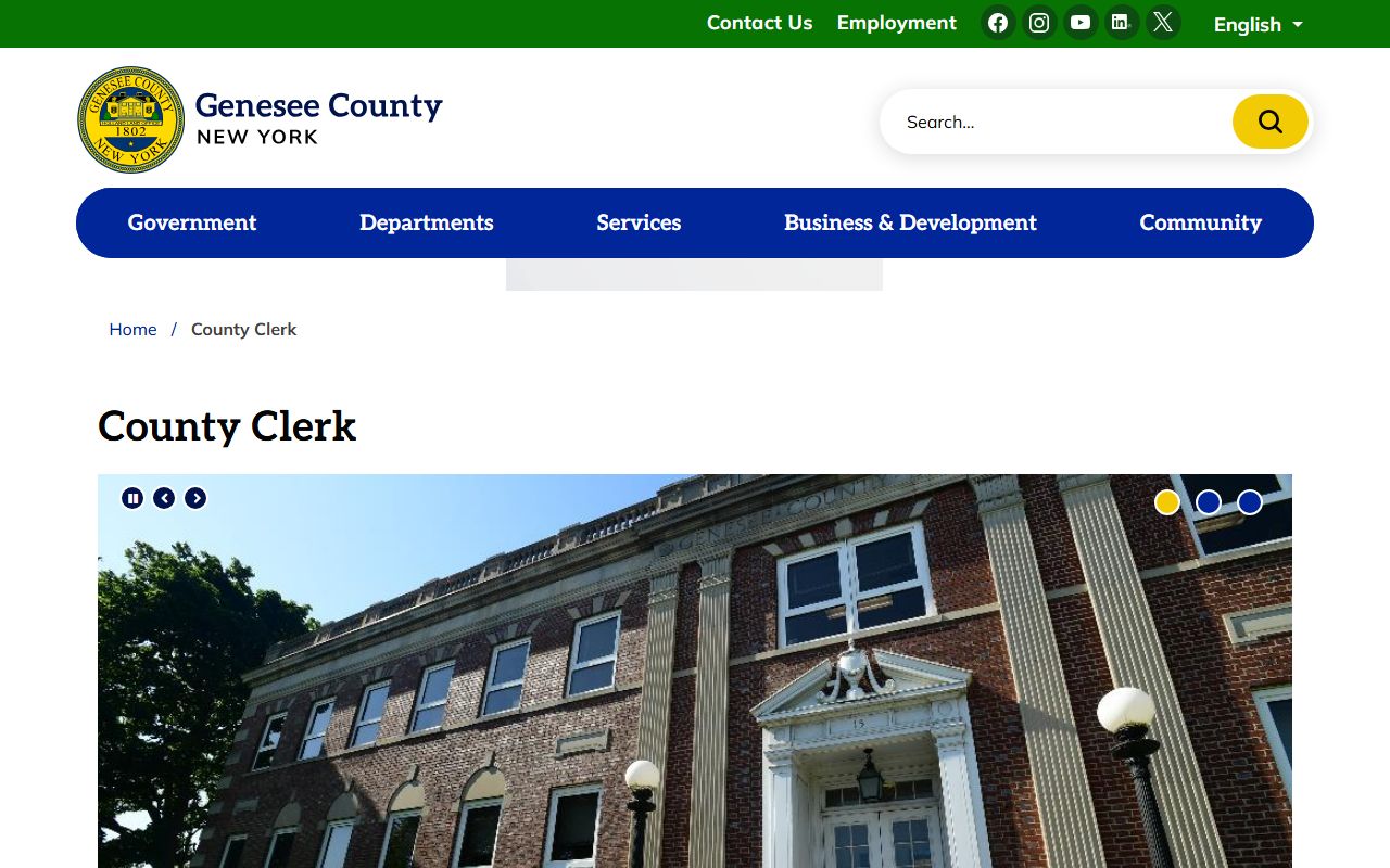 Genesee County Clerk office website for divorce decree records in Batavia New York