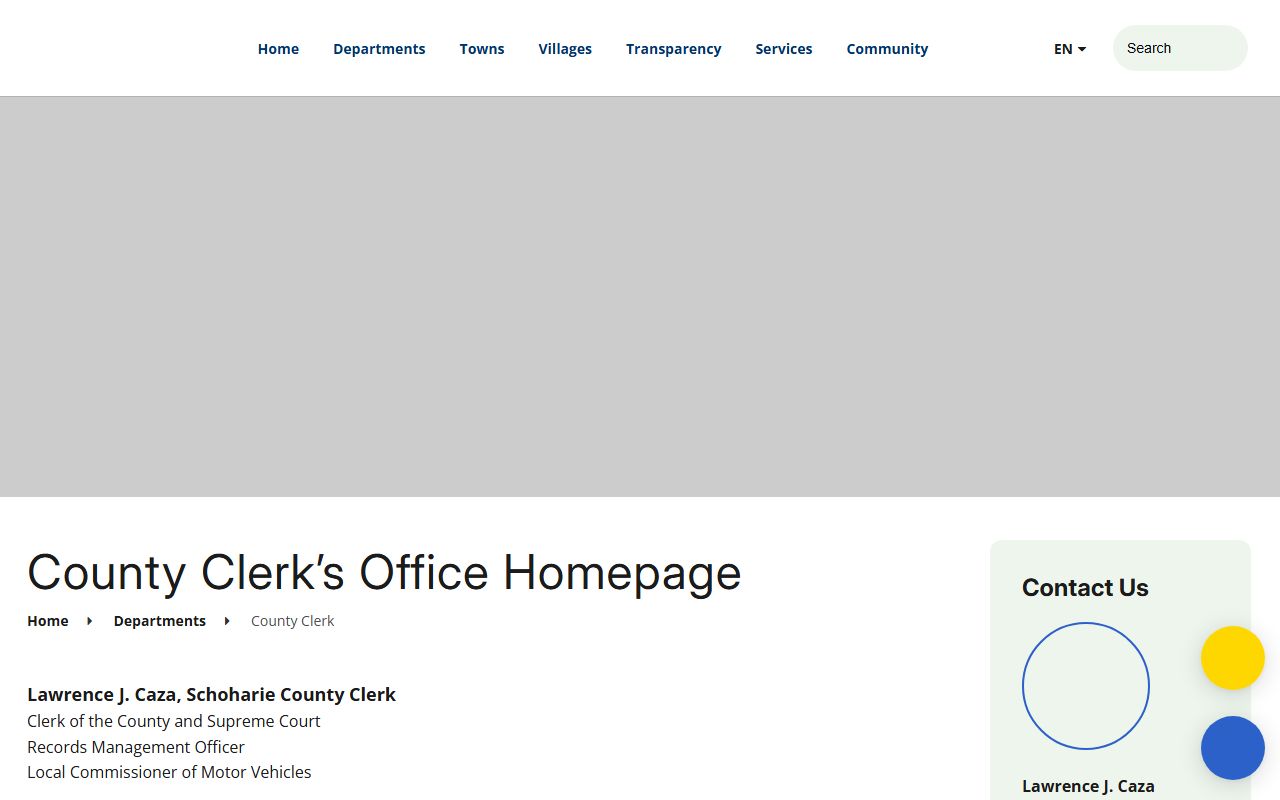 Schoharie County Clerk official website for divorce decree records