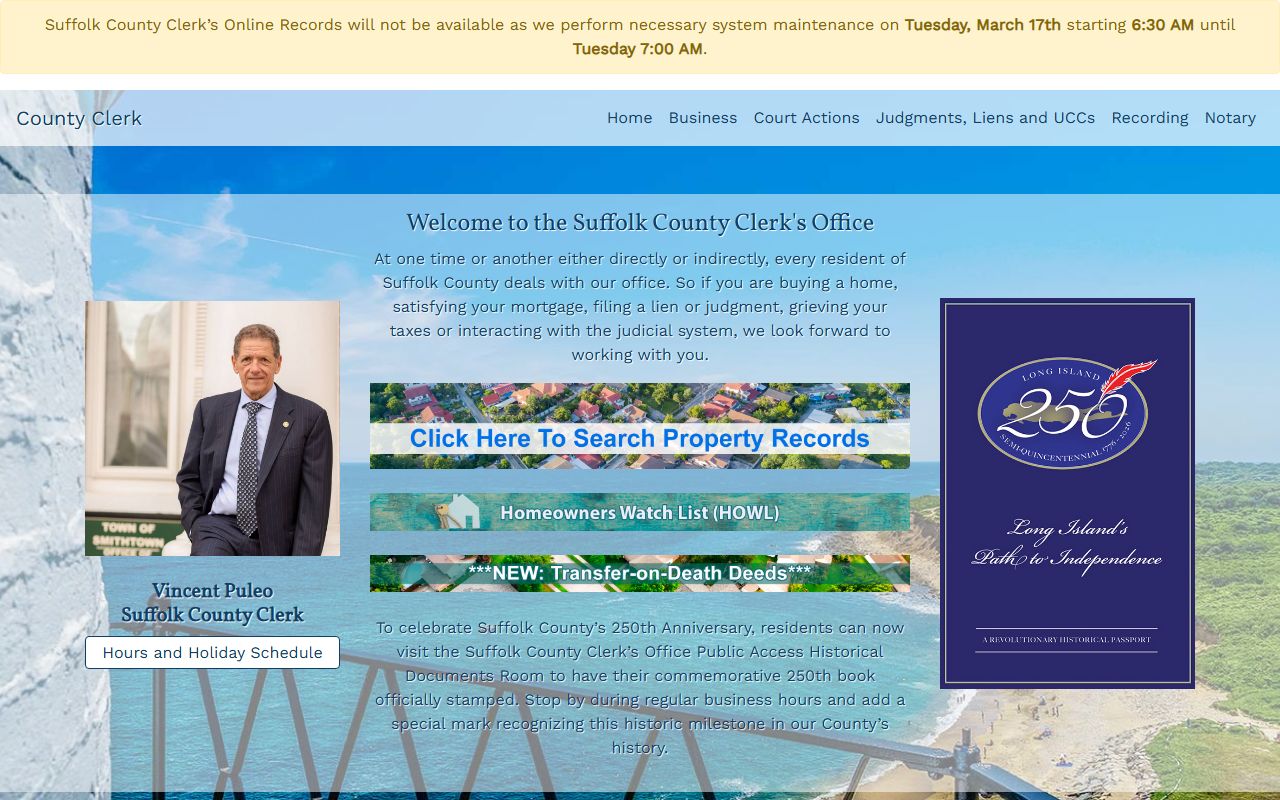 Suffolk County divorce decree records clerk office website