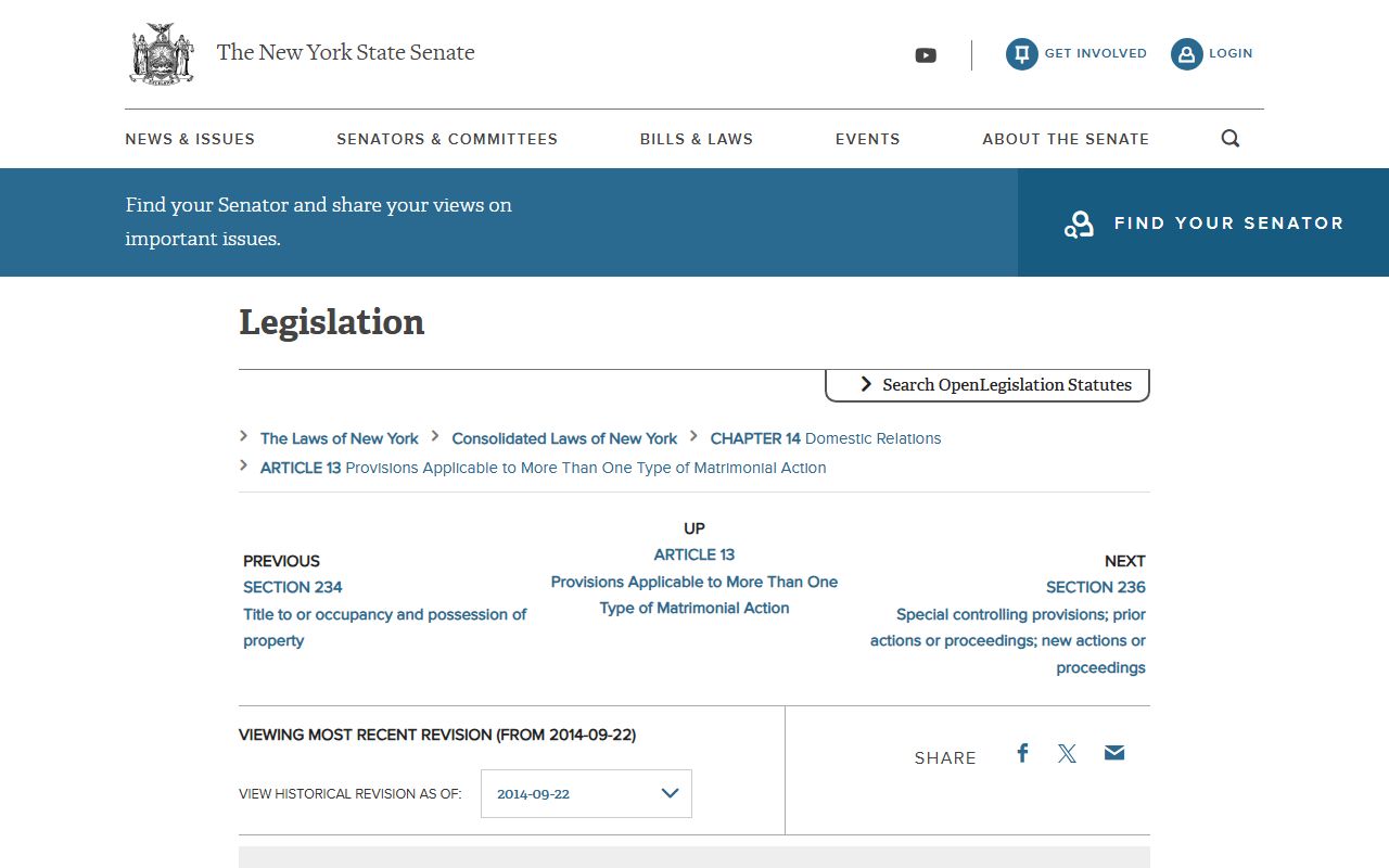 New York divorce decree Domestic Relations Law Section 235